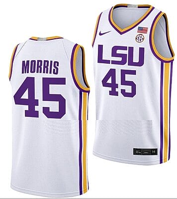 Alexis Morris Jersey #45 LSU Tigers College Basketball White