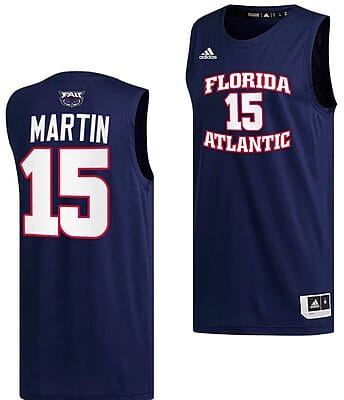 Alijah Martin Jersey #15 FAU Owls College Basketball Replica Navy