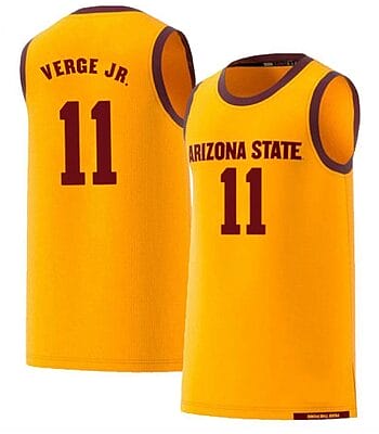 Alonzo Verge Jersey Arizona State Sun Devils College Basketball Yellow #11