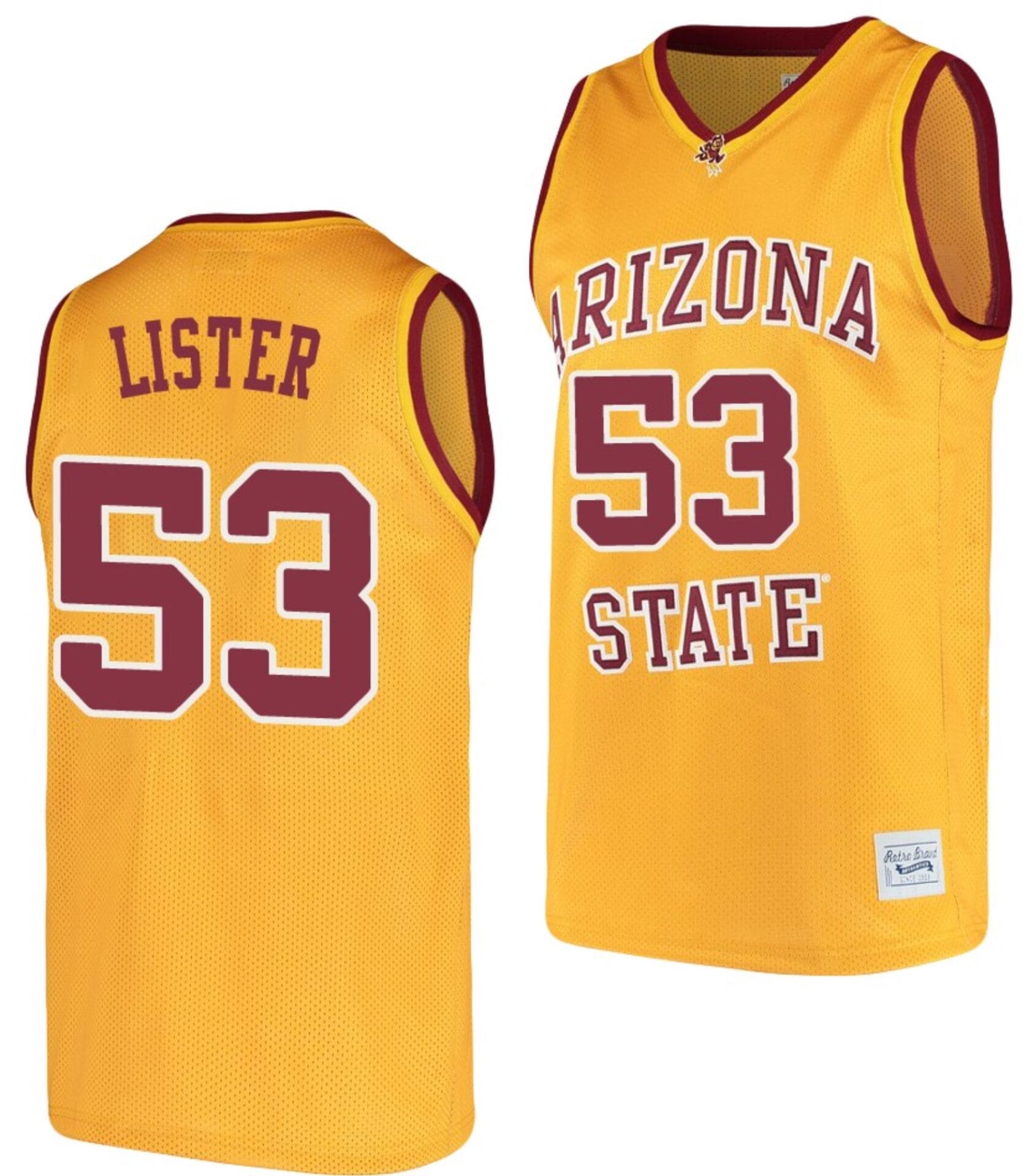 Alton Lister Jersey Arizona State Sun Devils College Basketball Gold #53