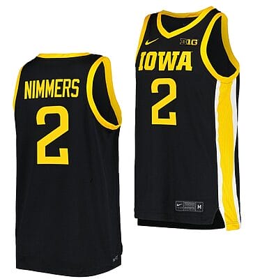 Amarion Nimmers Jersey #2 Iowa Hawkeyes College Basketball Black