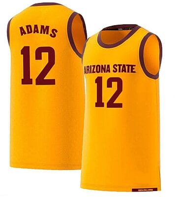 Andre Adams Jersey Arizona State Sun Devils College Basketball Yellow #12