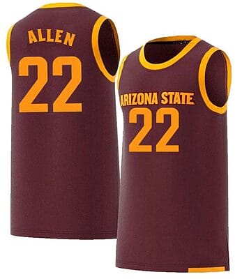Andre Allen Jersey Arizona State Sun Devils College Basketball Red #22