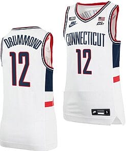 Andre Drummond Jersey #12 UConn Huskies College Basketball Alumni White