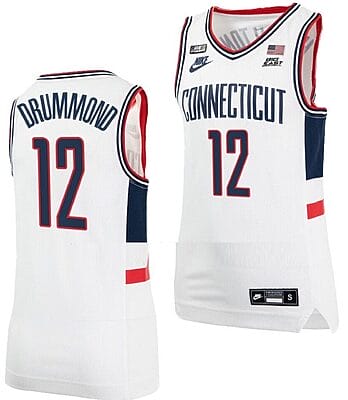 Andre Drummond Jersey #12 UConn Huskies College Basketball Alumni White