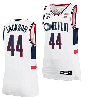 Andre Jackson Jersey #44 UConn Huskies College Basketball Alumni White