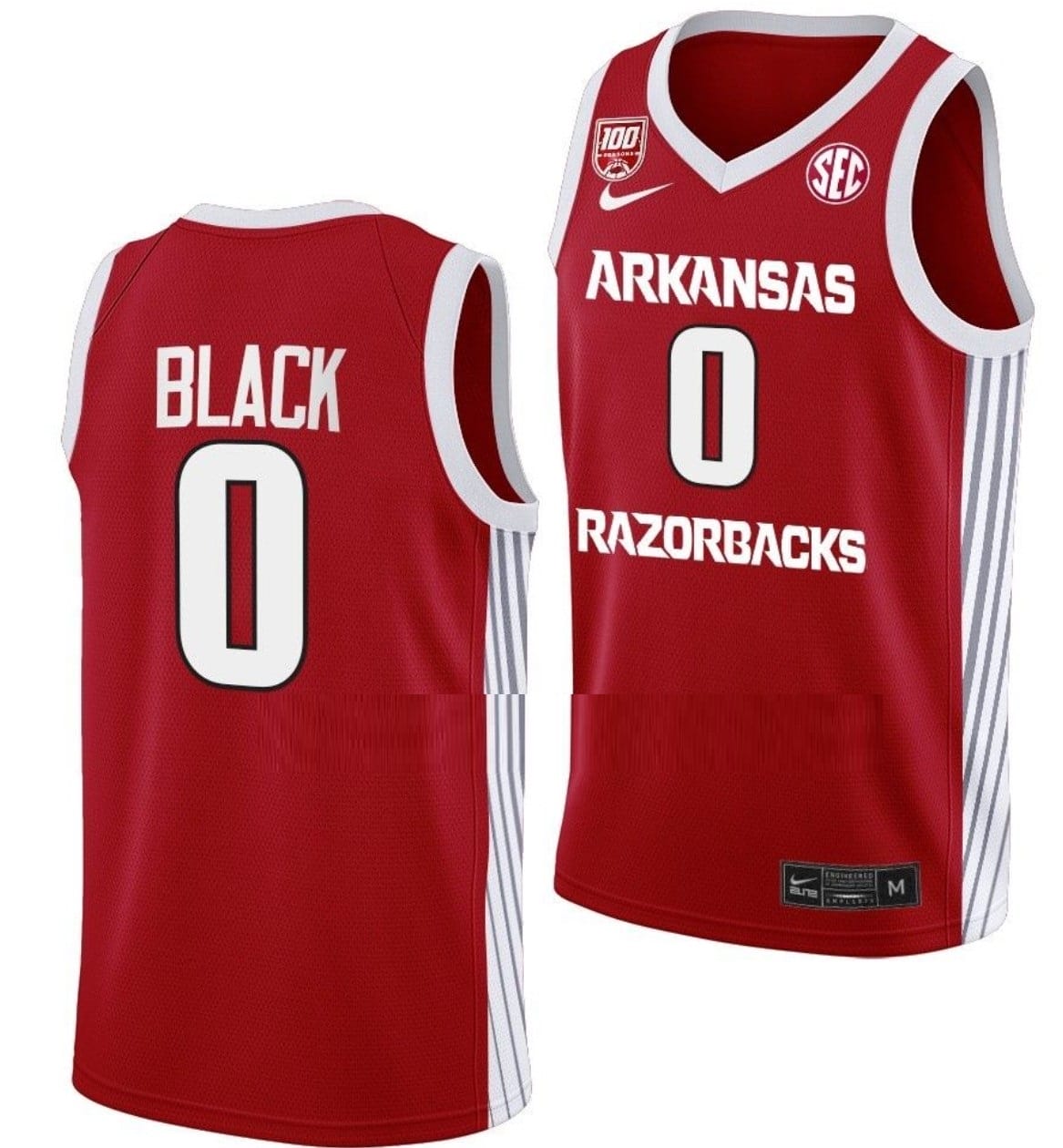 Anthony Black Jersey #0 Arkansas Razorbacks College Basketball 100 Season Red