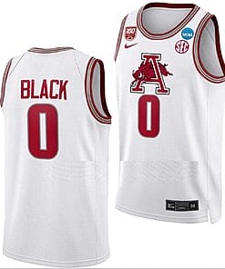 Anthony Black Jersey Arkansas Razorbacks College Basketball 2023 NCAA March Madness White #0