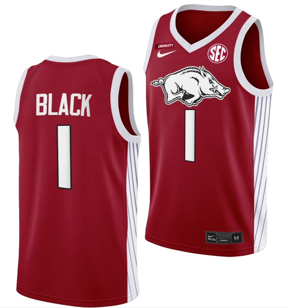 Anthony Black Jersey #1 Arkansas Razorbacks College Basketball Five-Star Red