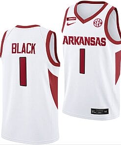 Anthony Black Jersey #1 Arkansas Razorbacks College Basketball White
