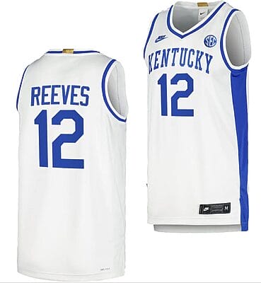 Antonio Reeves Jersey #12 Kentucky Wildcats Limited Retro Basketball White 2023-24