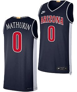 Arizona Wildcats Bennedict Mathurin Jersey #0 Limited Retro Basketball 2023-24 Navy