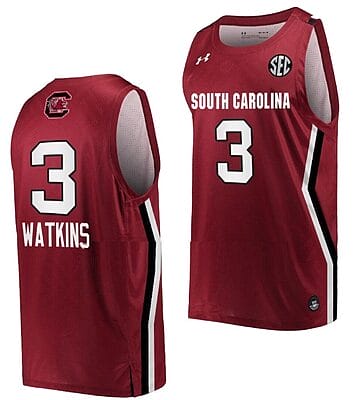 Ashlyn Watkins Jersey #3 South Carolina Gamecocks College Basketball Wine