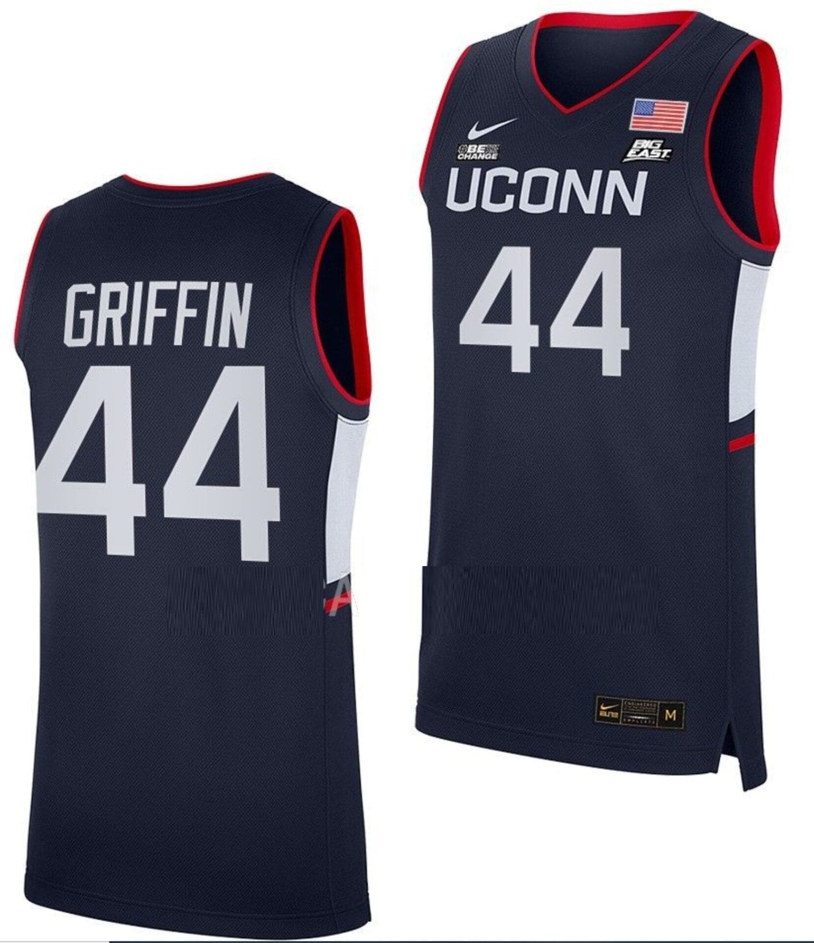 Aubrey Griffin Jersey #44 UConn Huskies College Basketball Navy Replica