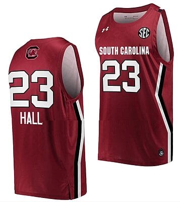 Aubryanna Hall Jersey #23 South Carolina Gamecocks College Basketball Wine
