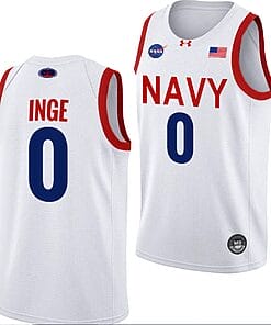 Austin Inge Jersey #0 Navy Midshipmen NASA-Themed Basketball uniform 2023-24 White