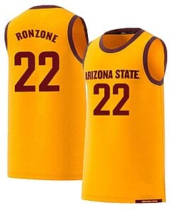 Austin Ronzone Jersey Arizona State Sun Devils College Basketball Yellow #22