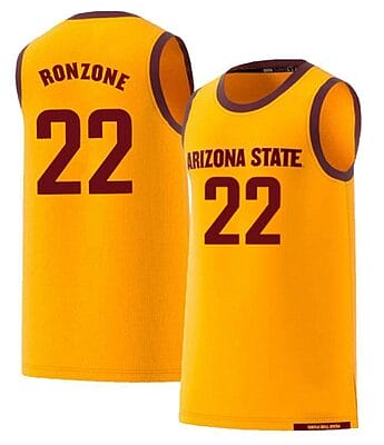 Austin Ronzone Jersey Arizona State Sun Devils College Basketball Yellow #22