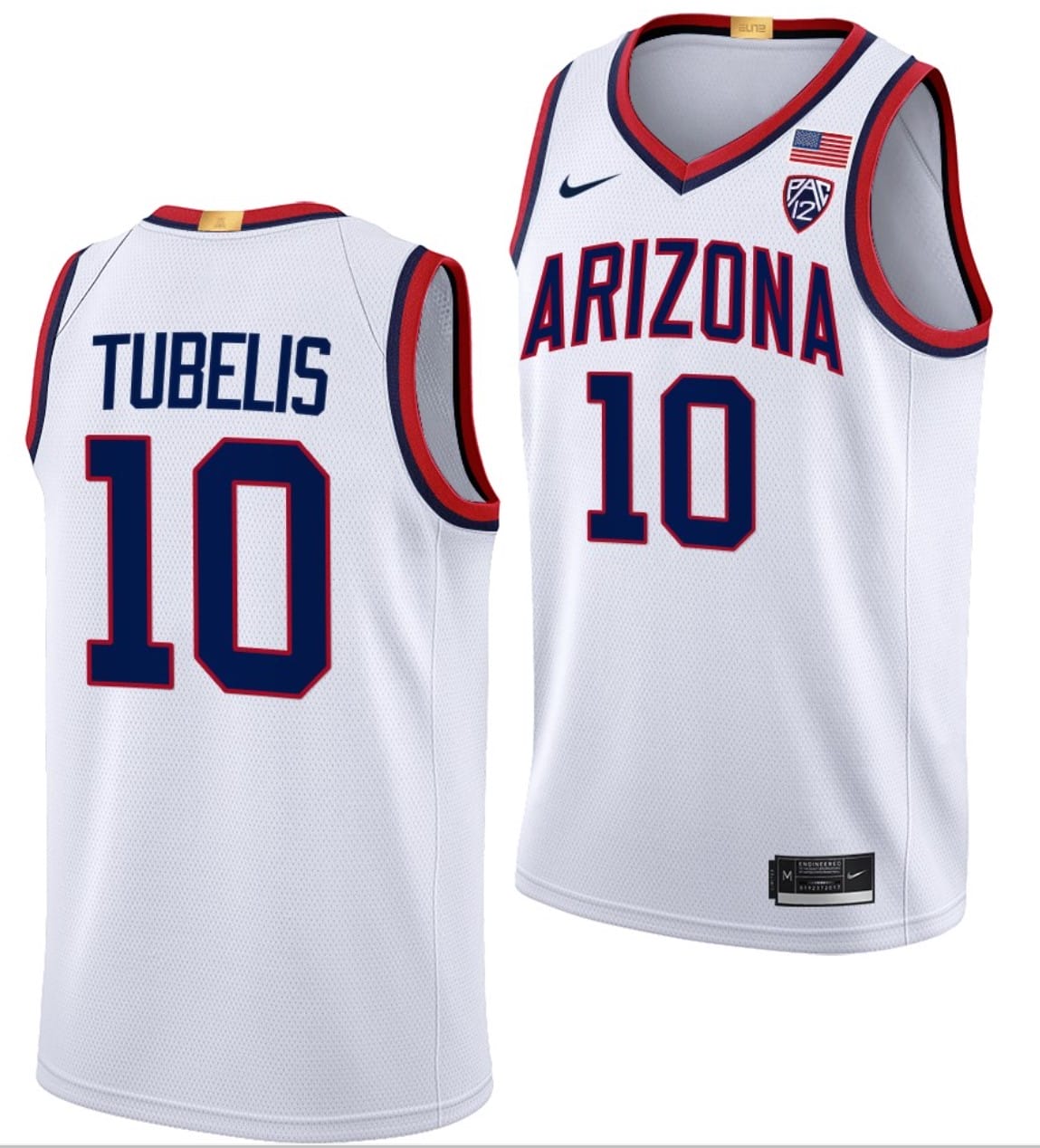 Azuolas Tubelis Jersey #10 Arizona Wildcats College Basketball Limited White