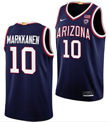 Azuolas Tubelis Jersey #10 Arizona Wildcats College Basketball Navy