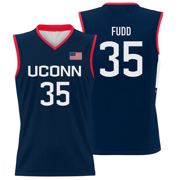 Azzi Fudd Jersey UConn Huskies College Basketball Navy #351
