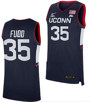 Azzi Fudd Jersey #35 UConn Huskies College Basketball Navy Replica