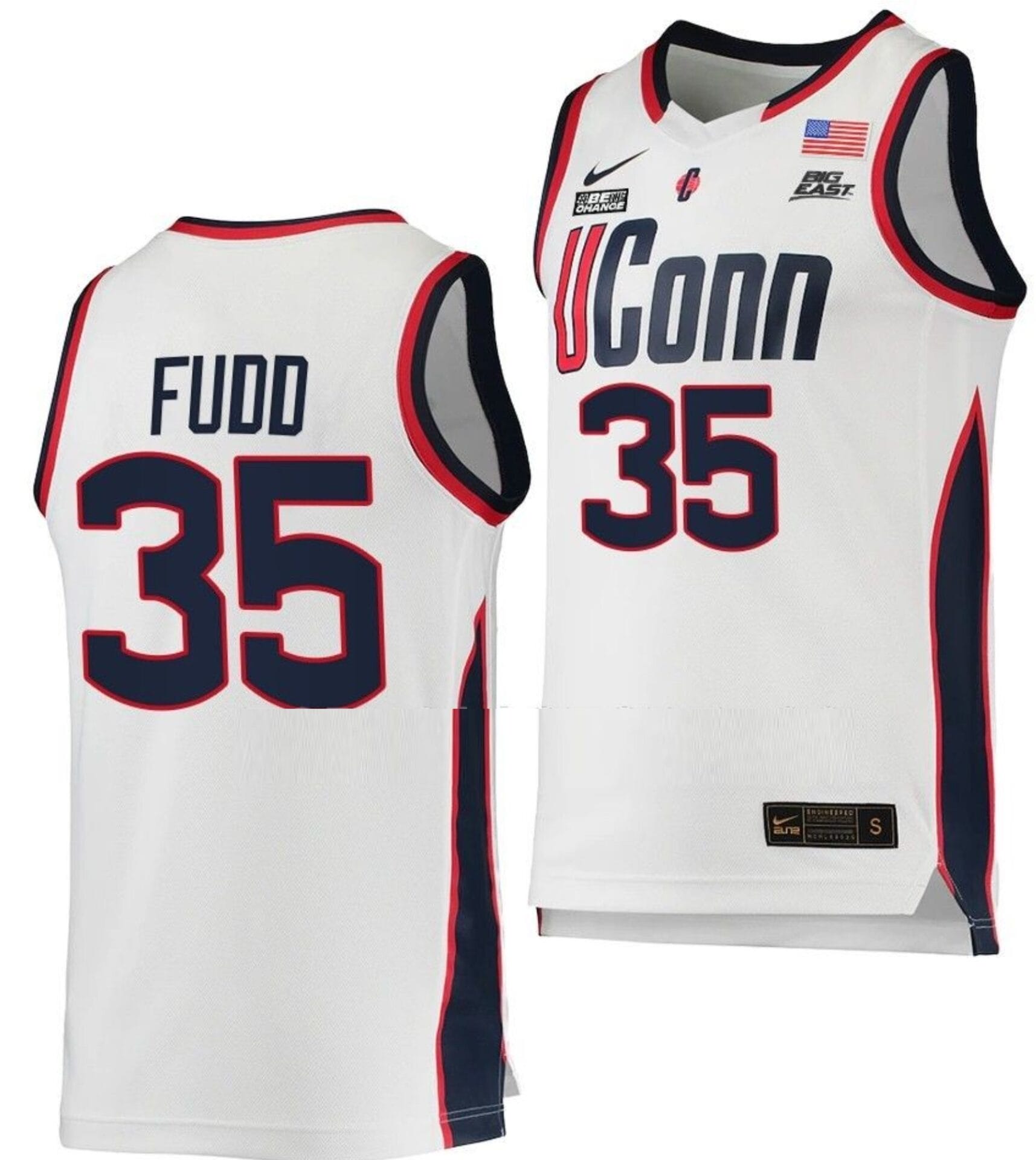 Azzi Fudd Jersey #35 UConn Huskies College Basketball White Replica