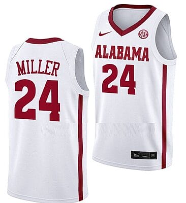 Brandon Miller Jersey Alabama Crimson Tide College Basketball White #24