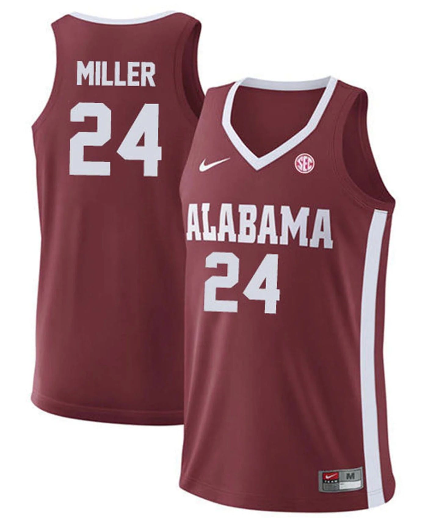 Brandon Miller Jersey Alabama Crimson Tide College Basketball Replica Crimson #24