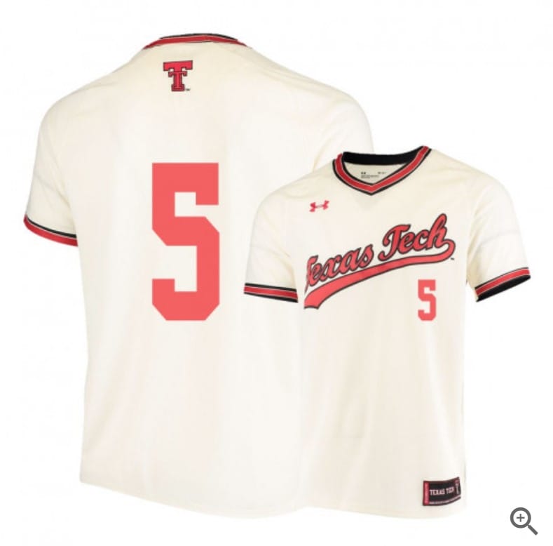 Brian Klein Jersey #5 Texas Tech Red Raiders Baseball NCAA College Cream Alumni