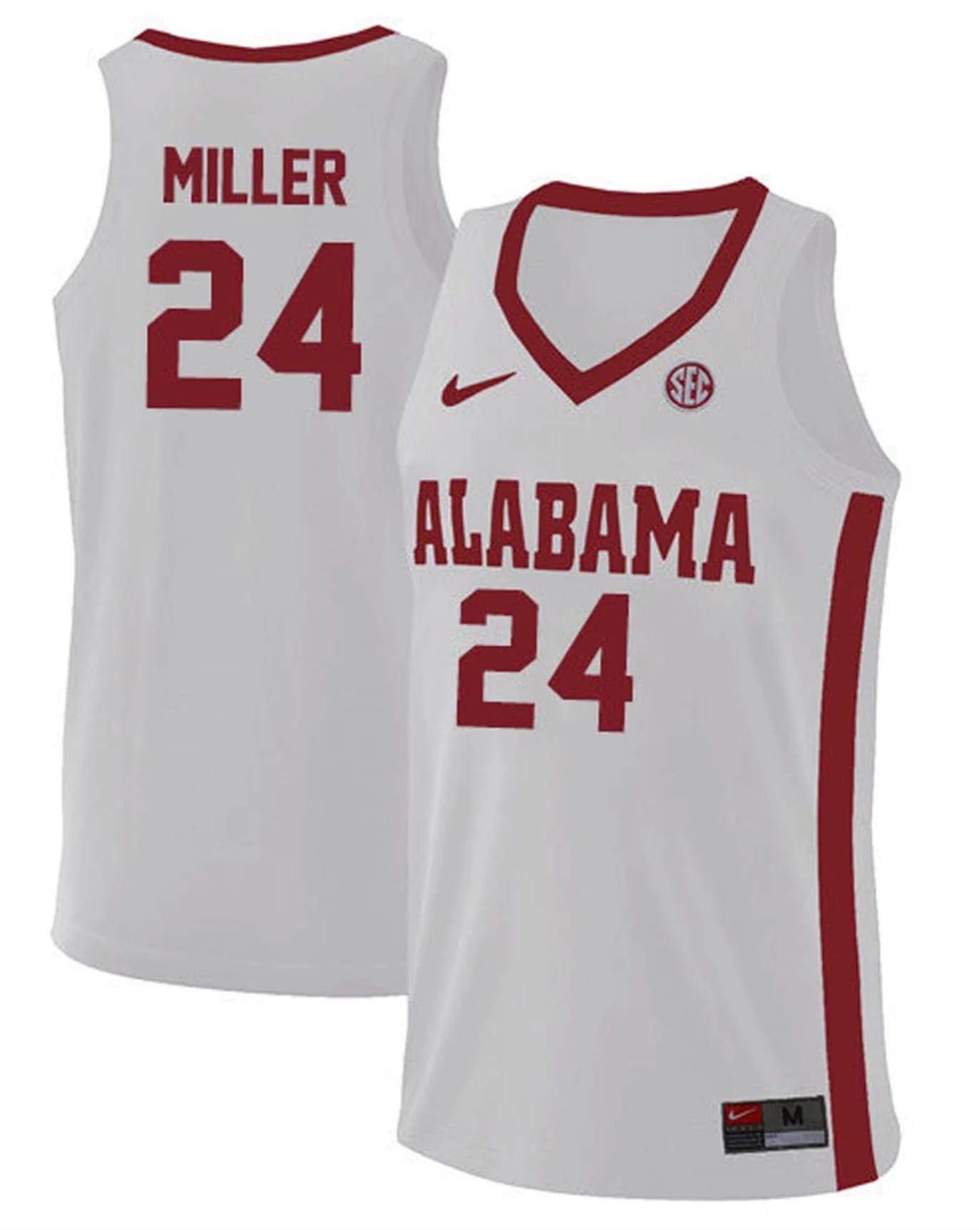 Brandon Miller Jersey Alabama Crimson Tide College Basketball Replica White #24