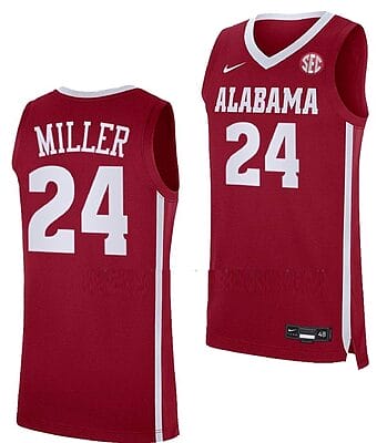 Brandon Miller Jersey Alabama Crimson Tide College Basketball Crimson #24