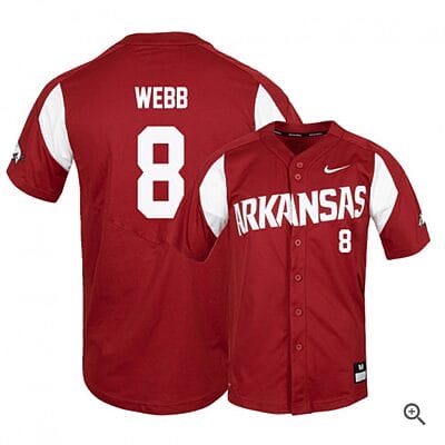 Braydon Webb Jersey #8 Arkansas Razorbacks Baseball NCAA College Alumni Elite Red