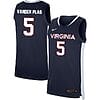 Ben Vander Plas Jersey #5 Virginia Cavaliers College Basketball Stitched Navy