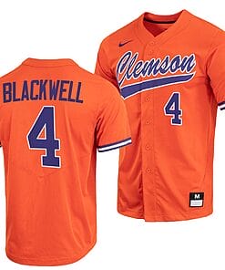 Benjamin Blackwell Jersey #4 Clemson Tigers College Baseball Orange Full-Button