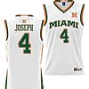 Bensley Joseph Jersey #4 Miami Hurricanes NIL College Basketball Lightweight White