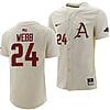 Braydon Webb Jersey #24 Arkansas Razorbacks College Baseball Full-Button Natural