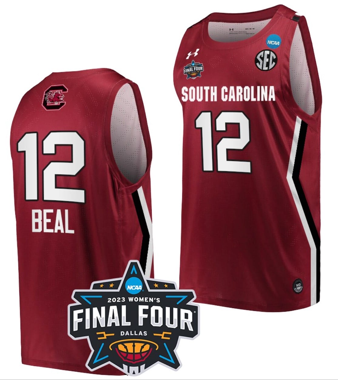 Brea Beal Jersey #12 South Carolina Gamecocks College Basketball 2023 NCAA Final Four Garnet Garnet