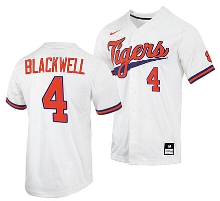 Benjamin Blackwell Jersey #4 Clemson Tigers College Baseball White