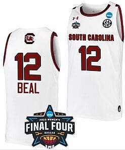 Brea Beal Jersey #12 South Carolina Gamecocks College Basketball 2023 NCAA Final Four Garnet White