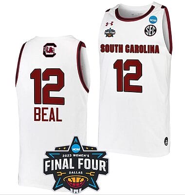 Brea Beal Jersey #12 South Carolina Gamecocks College Basketball 2023 NCAA Final Four Garnet White