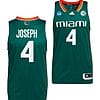 Bensley Joseph Jersey #4 Miami Hurricanes 2023 NCAA March Madness Green College Basketball