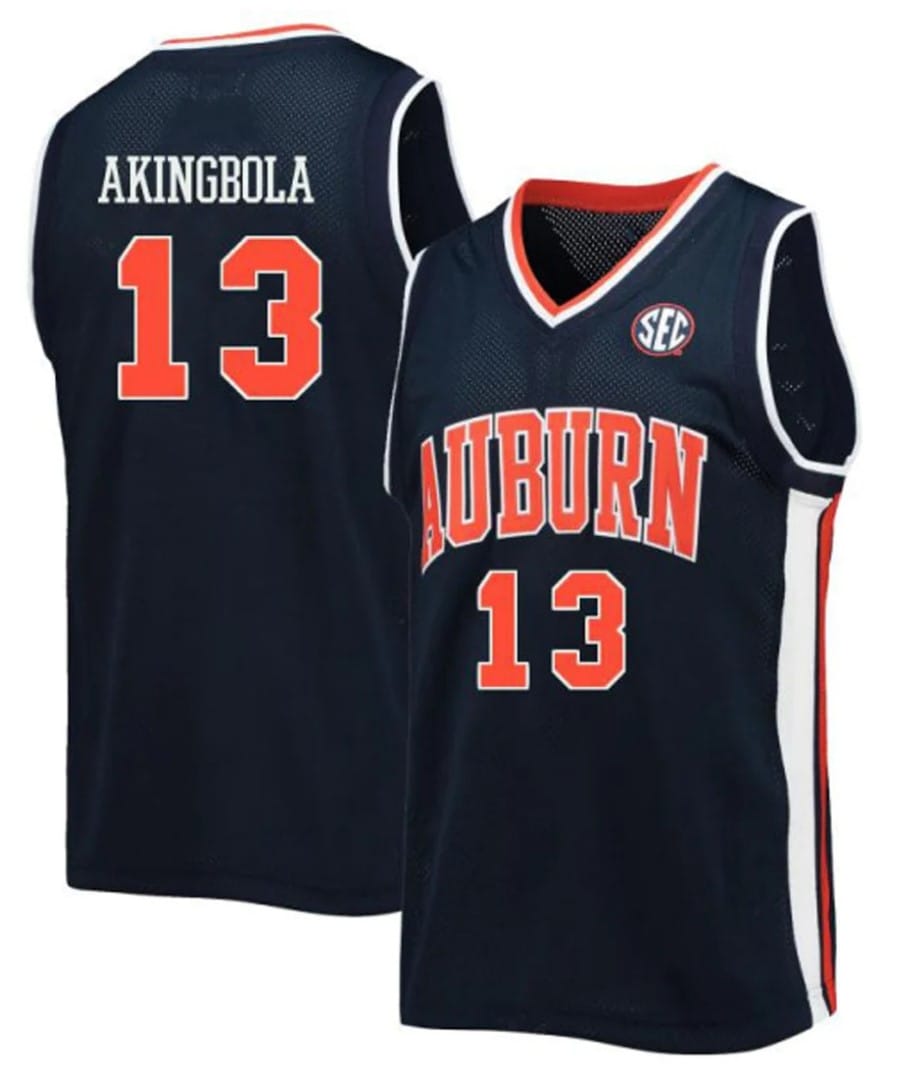 Babatunde Akingbola Jersey #13 Auburn Tigers College Basketball Navy