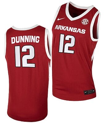 Barry Dunning Jersey #12 Arkansas Razorbacks College Basketball Cardinal