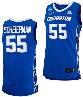 Baylor Scheierman Jersey Creighton Bluejays College Basketball 2023 NCAA March Madness Blue #55