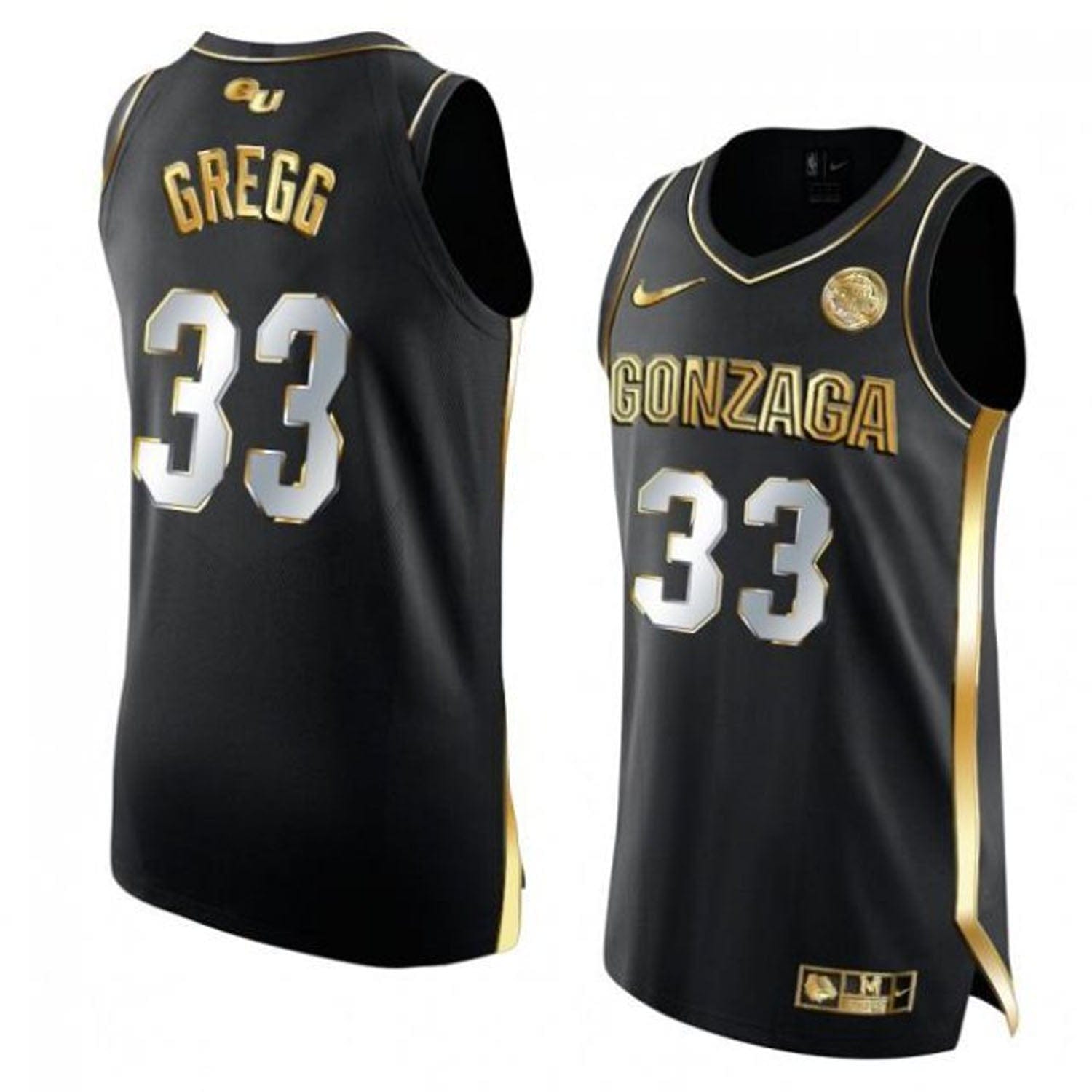 Ben Gregg Jersey #33 Gonzaga Bulldogs College Basketball Black