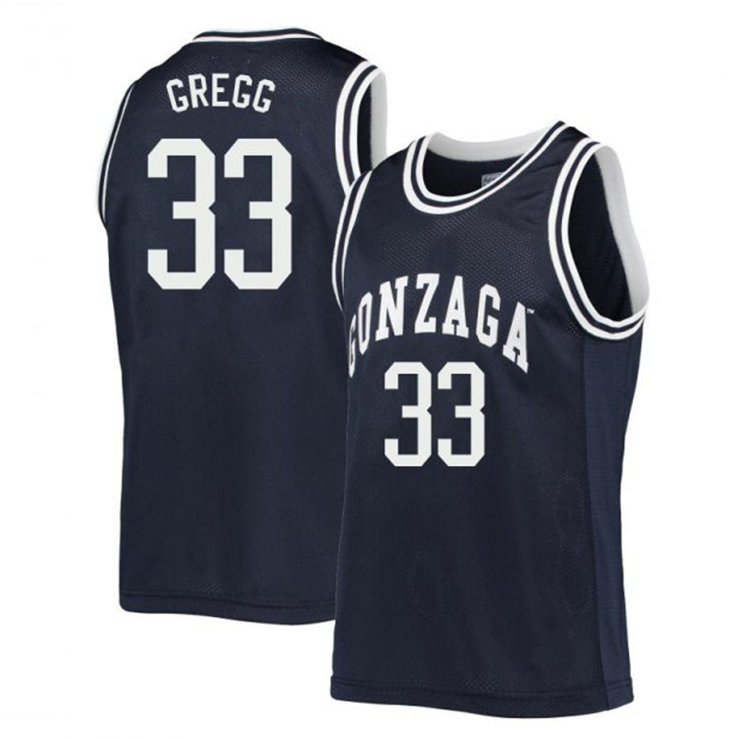 Ben Gregg Jersey #33 Gonzaga Bulldogs College Basketball Navy