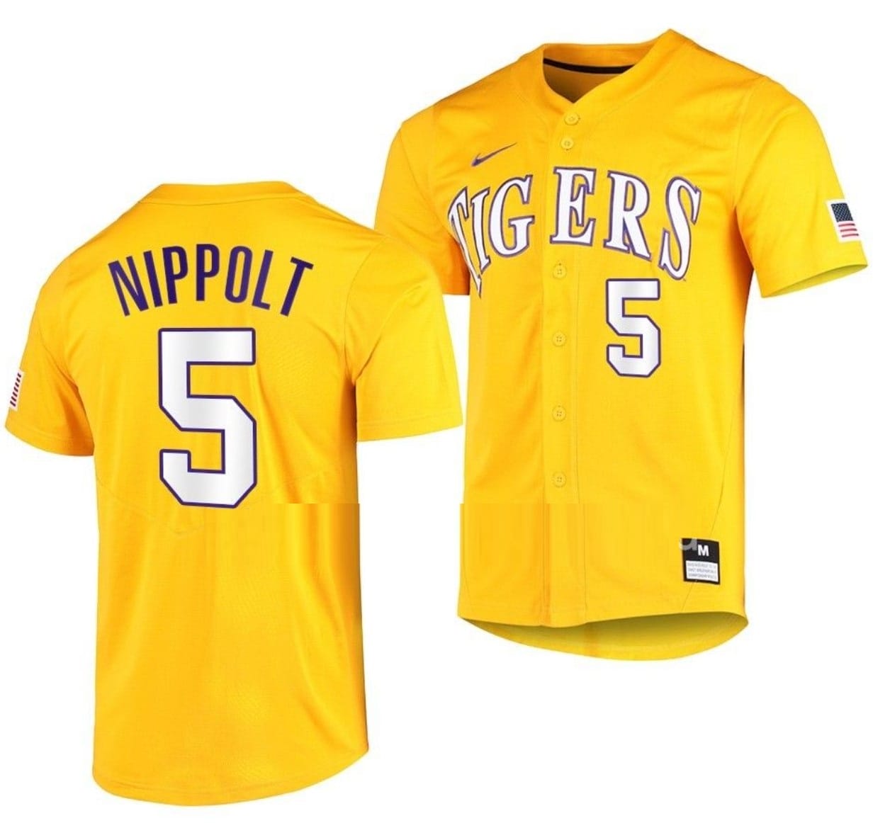 Ben Nippolt Jersey #5 Lsu Tigers Baseball NCAA College Vapor Untouchable Elite Gold