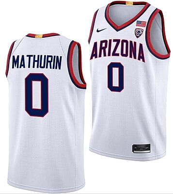 Bennedict Mathurin Jersey #0 Arizona Wildcats College Basketball Limited White