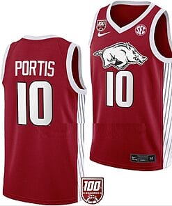 Bobby Portis Jersey #10 Arkansas Razorbacks College Basketball 100 Season Limited Red